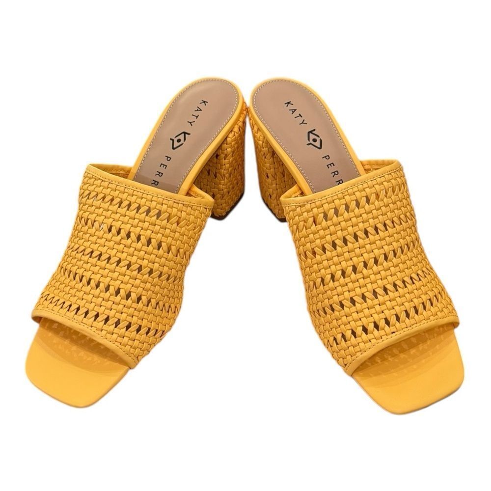Katy Perry Collections The Tana Pineapple Yellow Woven Women's Slide Mules 9.5
